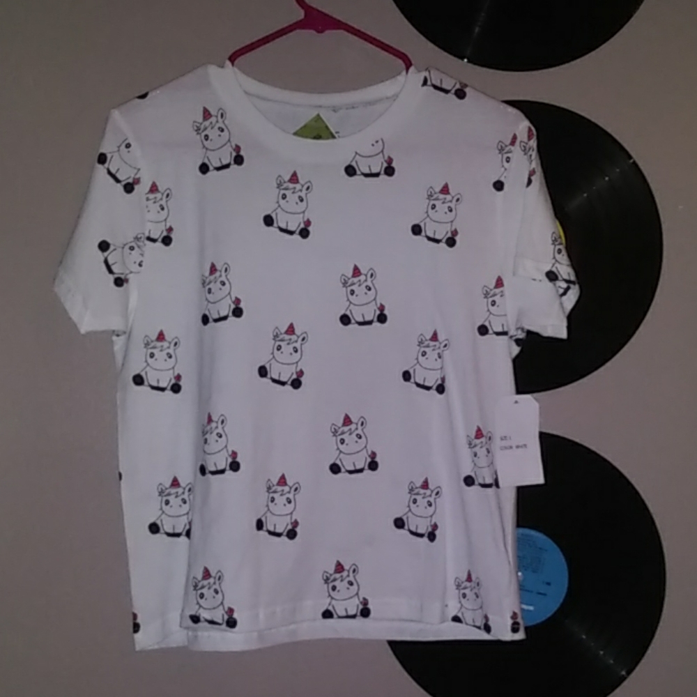 White unicorn t-shirt